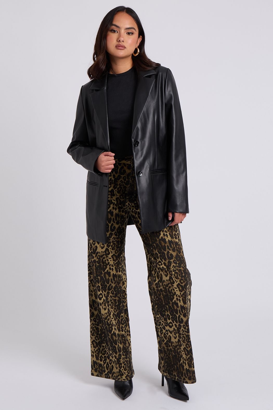 Urban Bliss Urban Bliss Women's PU Blazer in Black - 1