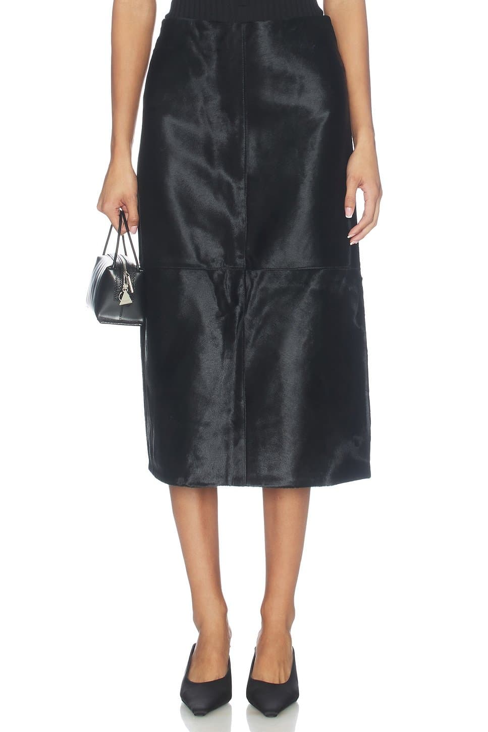 revolve Pony Hair Midi Skirt