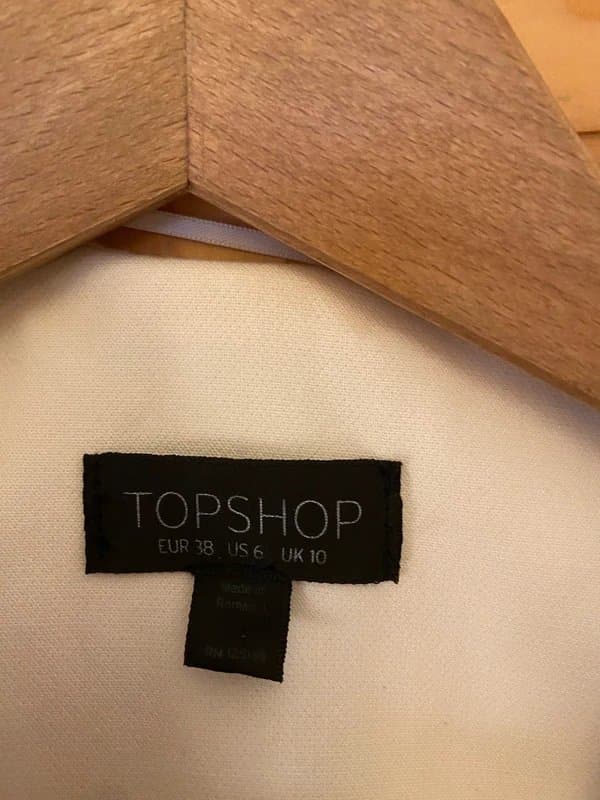 Topshop Topshop Cream / White Smart Non Collar Blazer