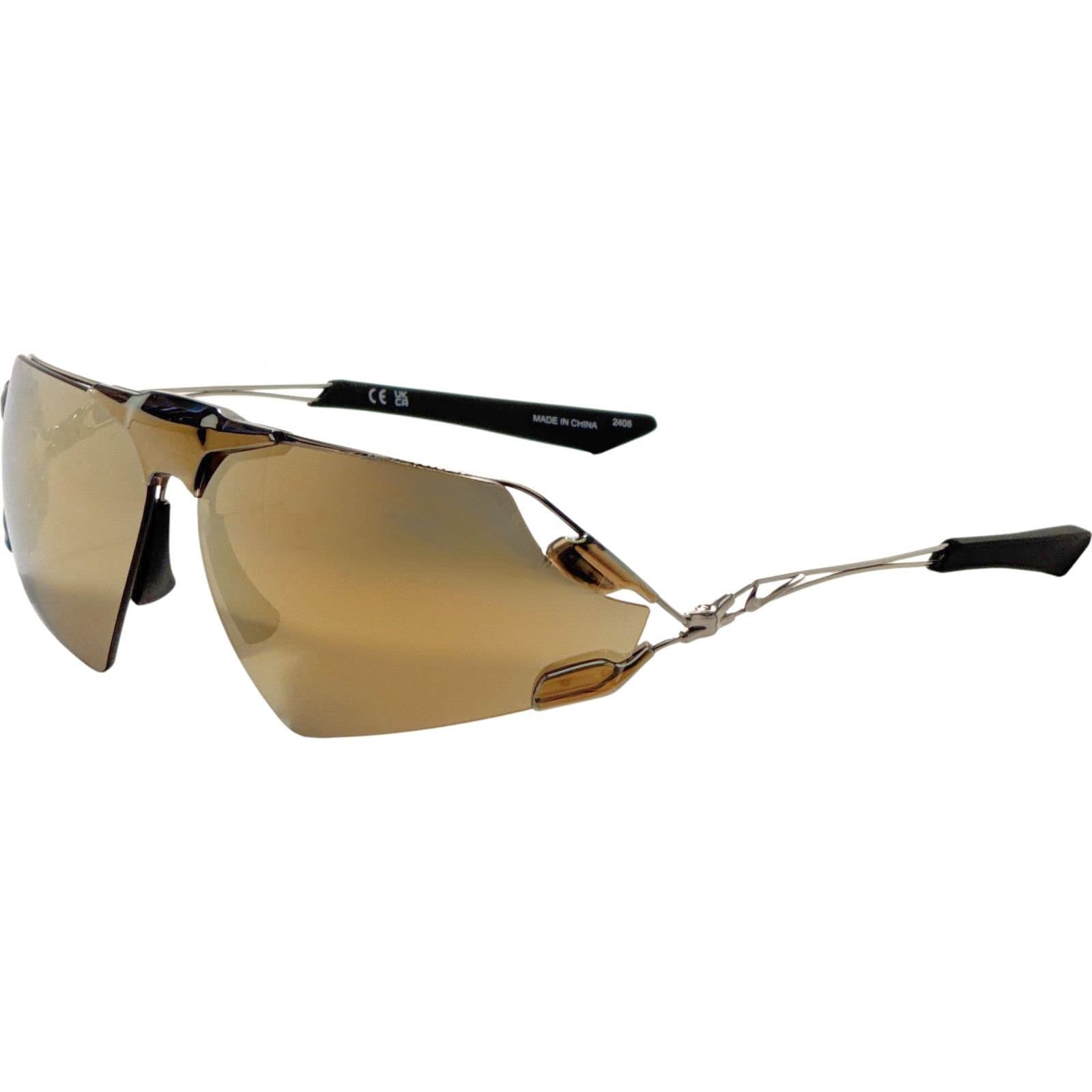 Nike Nike Men's EV24030-700-76 Zeus Edge Visor/Wrap Sunglasses in Gold