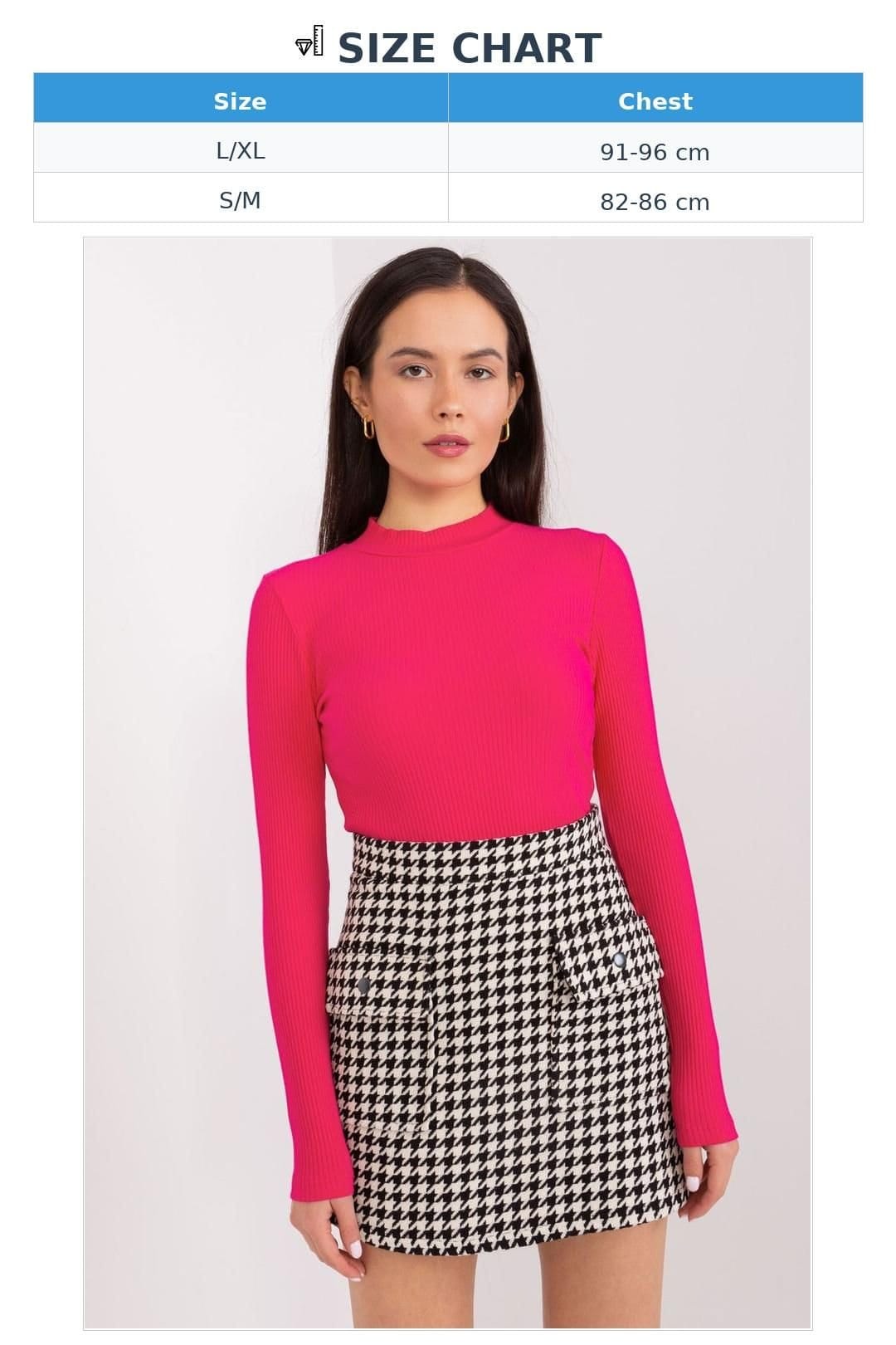 Love Lace Love Lace Women's Cotton Ribbed Fitted Half Turtleneck Blouse in Pink - 4