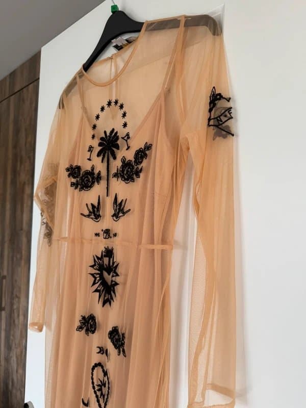 Never Fully Dressed Mesh tattoo embellished dress