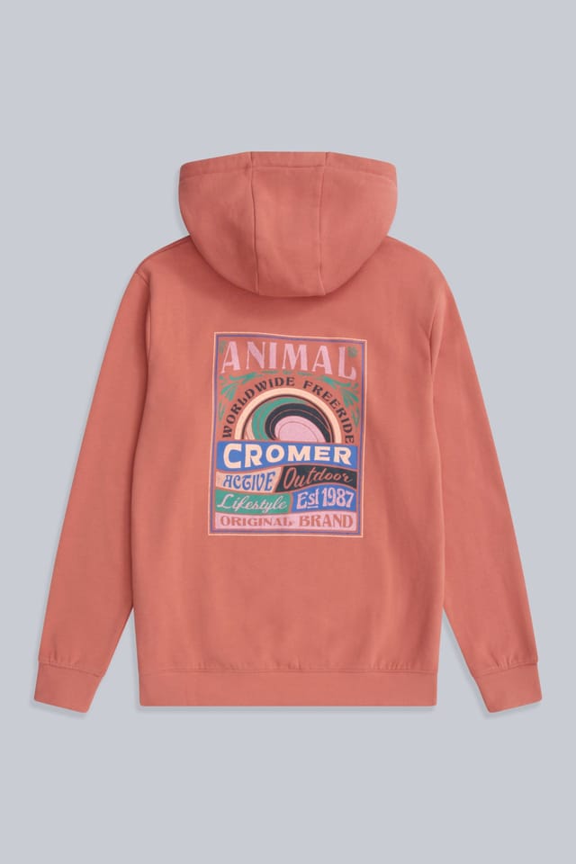 Animal Animal Women's 'Maya' Cromer Print Soft Warm Lightweight Comfortable Casual Hoodie in Pink - 2