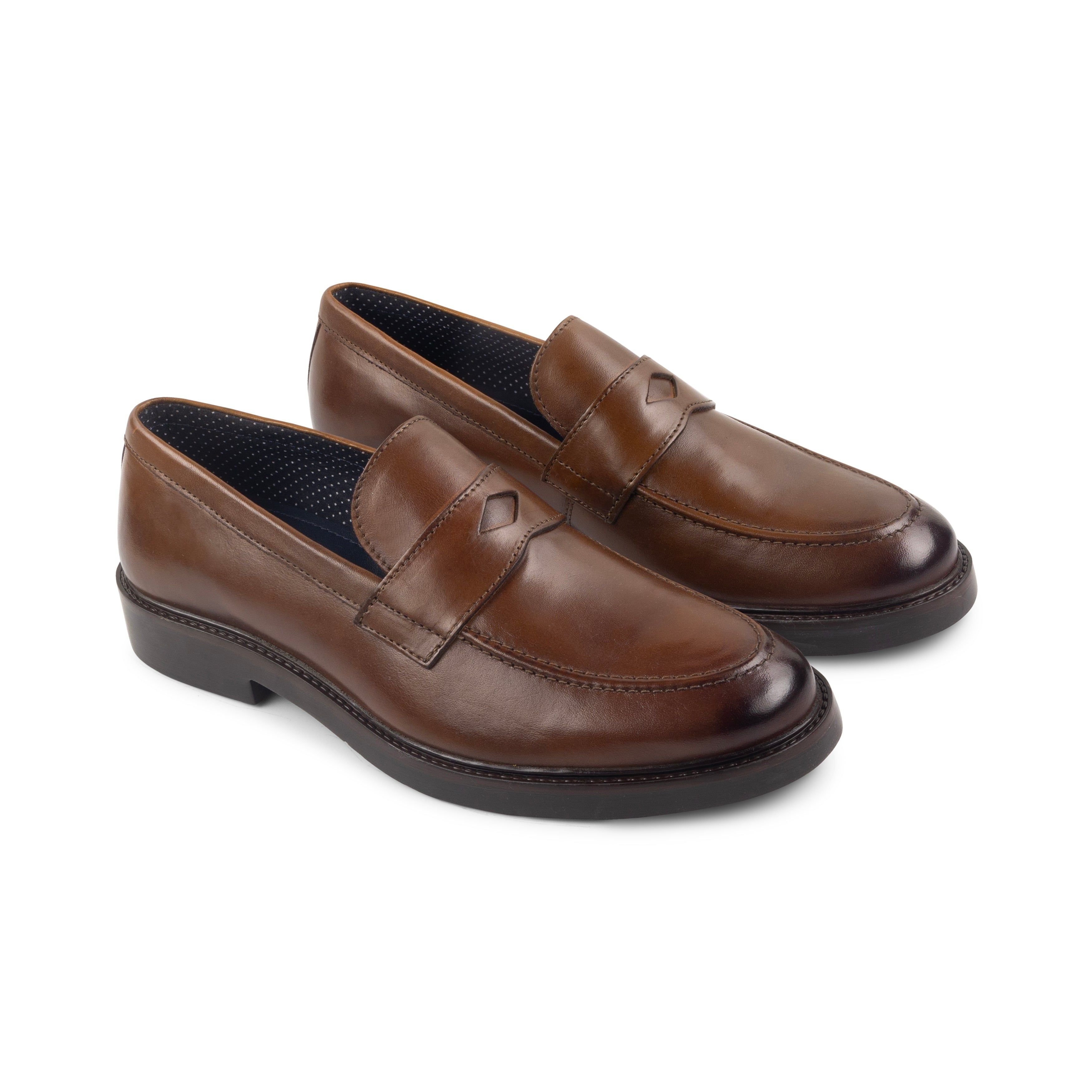 Amen Shoes Amen Shoes Men's Waterford Leather Formal Loafers in Brown - 4