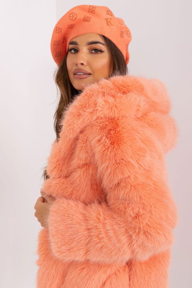 Love Lace Love Lace Women's Classic Felt Beret Hat Soft Fit for Everyday Style Wear Chic Look in Orange - 2