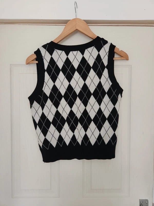 New Look New Look Argyle Pattern Knit Vest Top