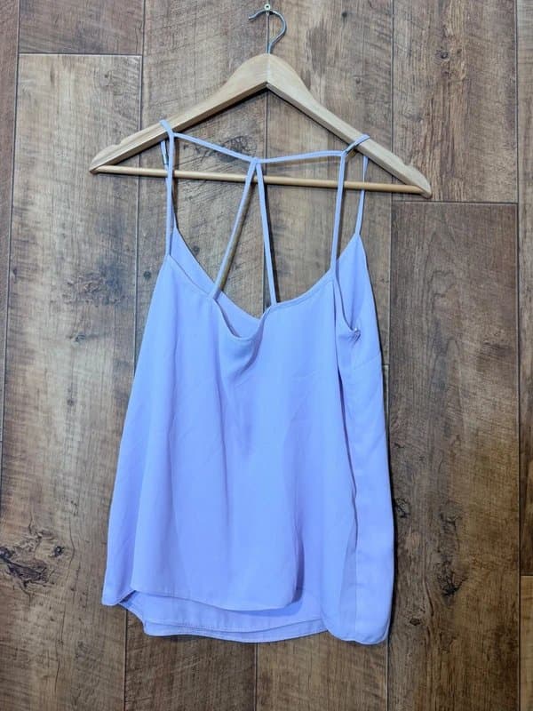 Lipsy Lipsy Lilac Strappy Cami Top UK10 Minimalist Y2K Summer