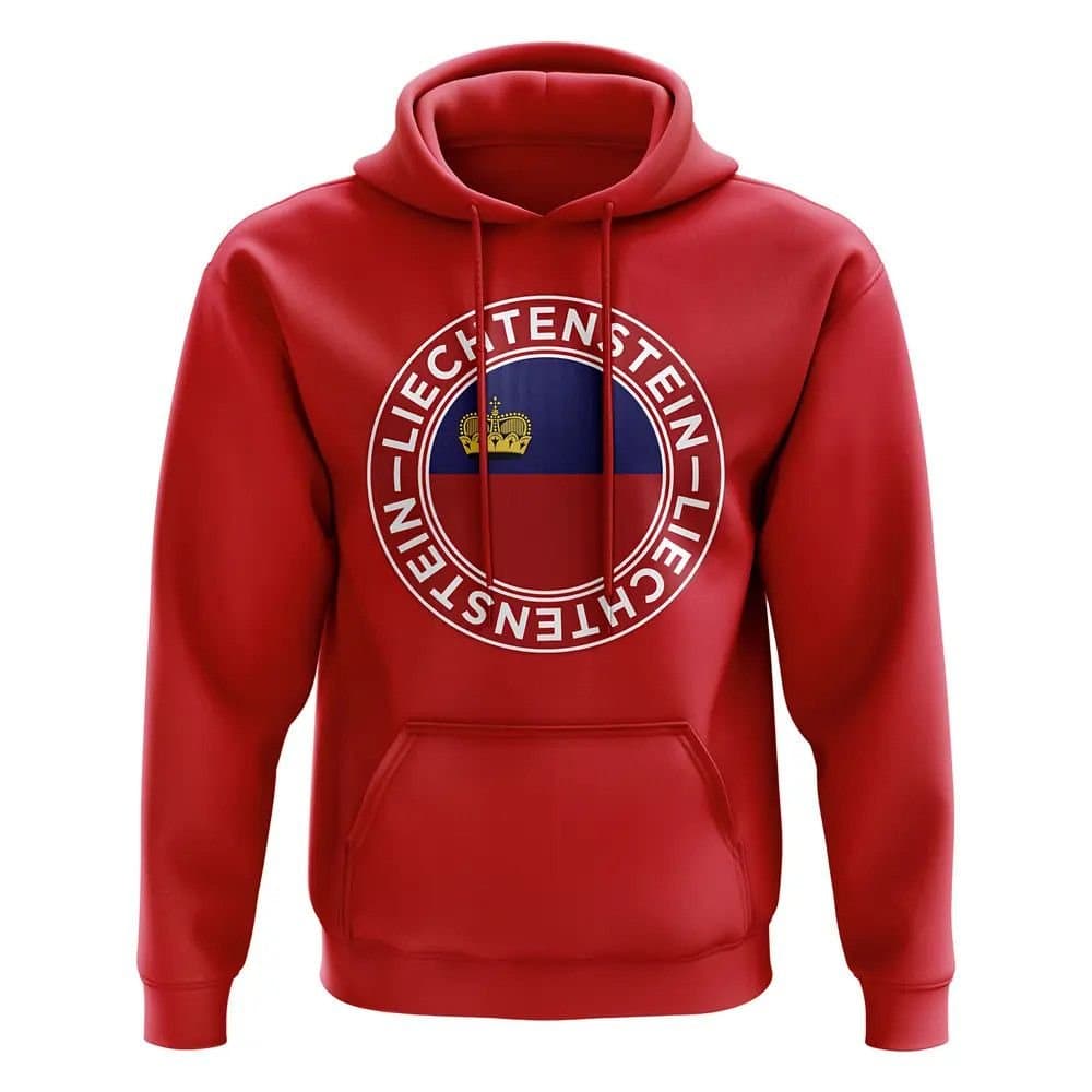 Leichtenstein Leichtenstein Men's Personalised Liechtenstein Football Badge Hoodie Red