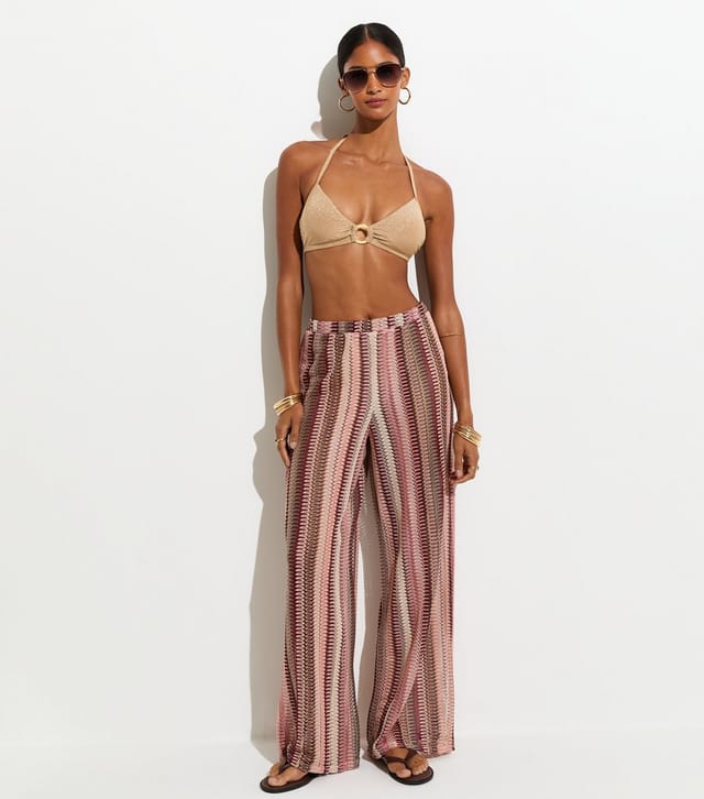 New Look Women's Gold Shimmer O-Ring Bikini Top New Look - 2