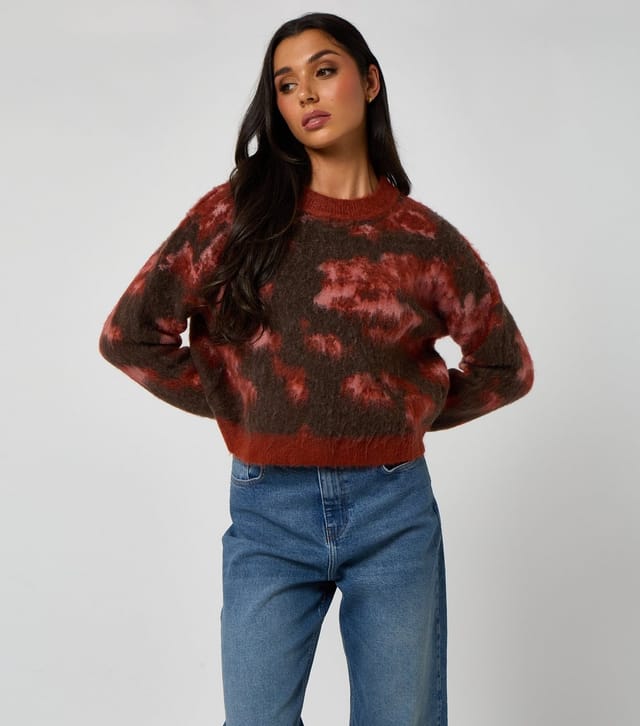 Urban Bliss Women's Red Brushed Abstract Pattern Jumper Urban Bliss New Look - 2