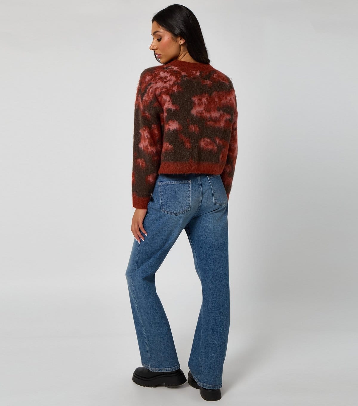 Urban Bliss Women's Red Brushed Abstract Pattern Jumper Urban Bliss New Look - 4