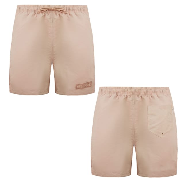 Nicce Nicce Men's Stretch Waist Pink Crib Swim Shorts - 3