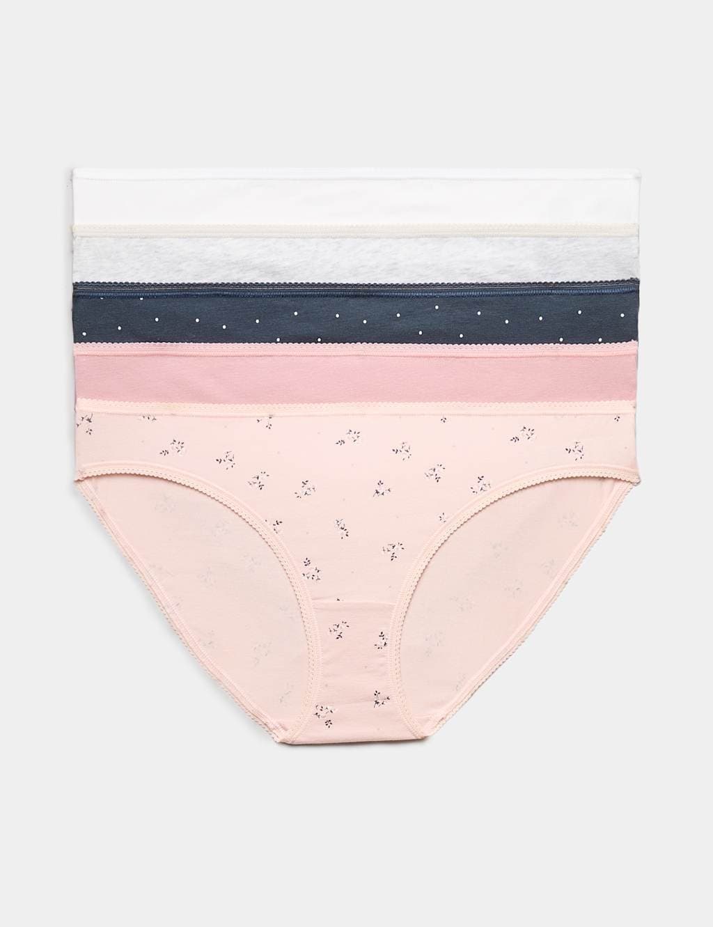 Marks & Spencer M&S 5pk Cotton Lycra® Bikini Knickers Nightshade