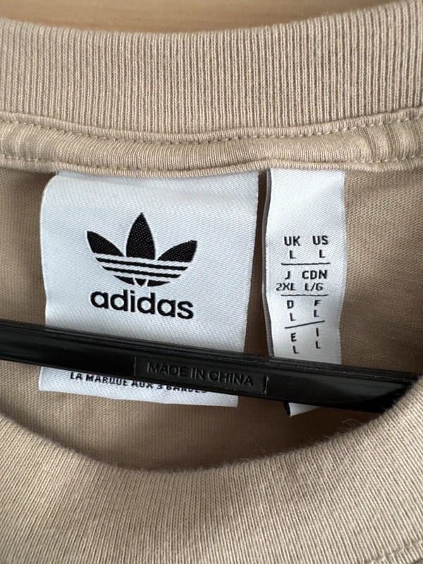adidas Mens Adidas Beige Tshirt - Large