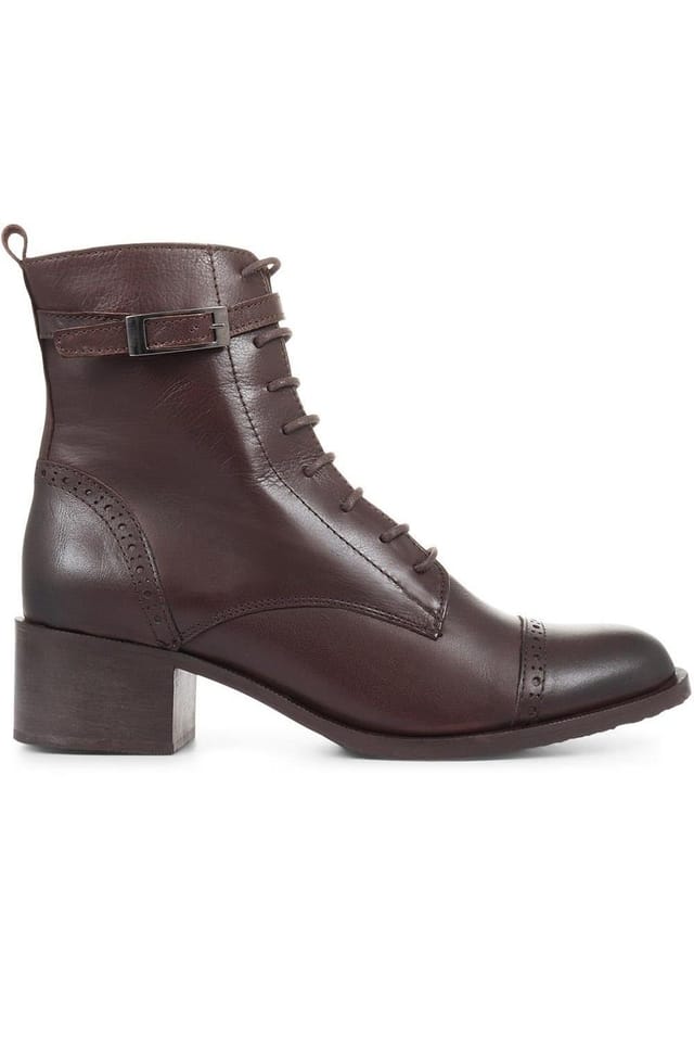 Jones Bootmaker Jones Bootmaker Women's Madie Heeled Leather Ankle Boots in Brown - 2