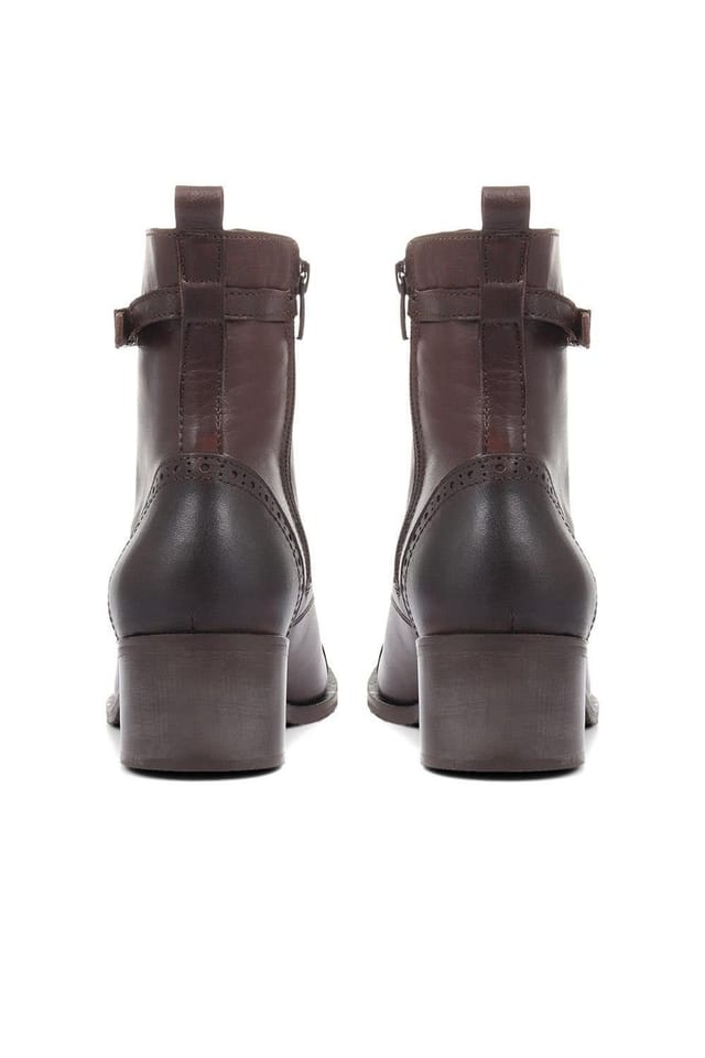 Jones Bootmaker Jones Bootmaker Women's Madie Heeled Leather Ankle Boots in Brown - 3