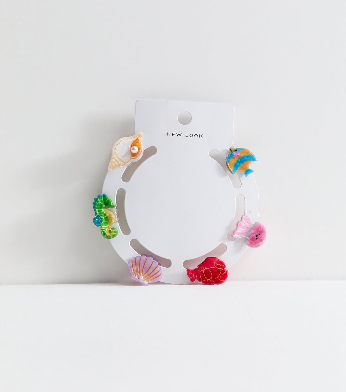 New Look Pack of 6 Multi Colour Sea Life Mini Hair Clips New Look