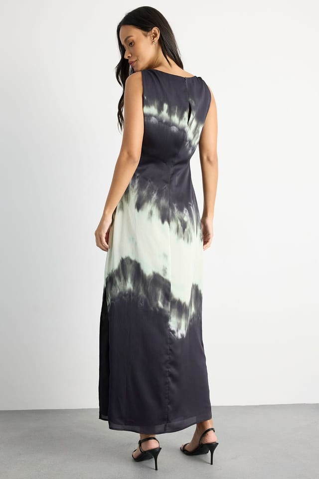 Warehouse Warehouse Women's Knot Shoulder Ombre Print Maxi Slip Dress - 3
