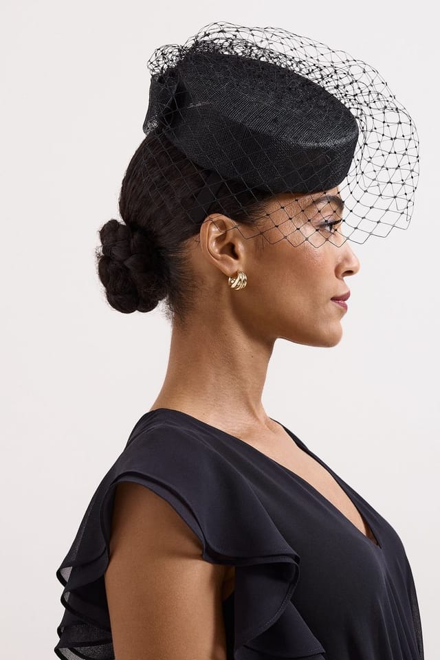 Phase Eight Phase Eight Women's Veiled Pillbox in Black - 2
