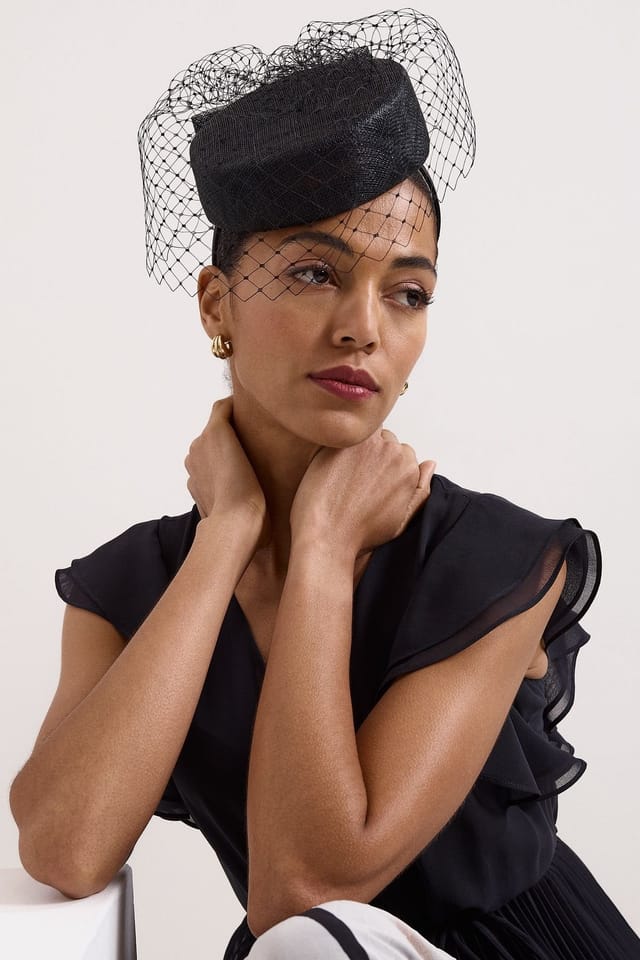 Phase Eight Phase Eight Women's Veiled Pillbox in Black - 3