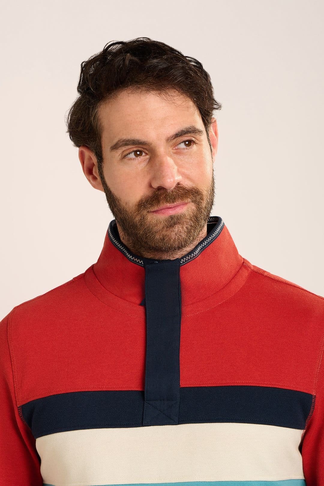 Brakeburn Brakeburn Men's TALBOT QUARTER ZIP SWEATSHIRT in Red - 4