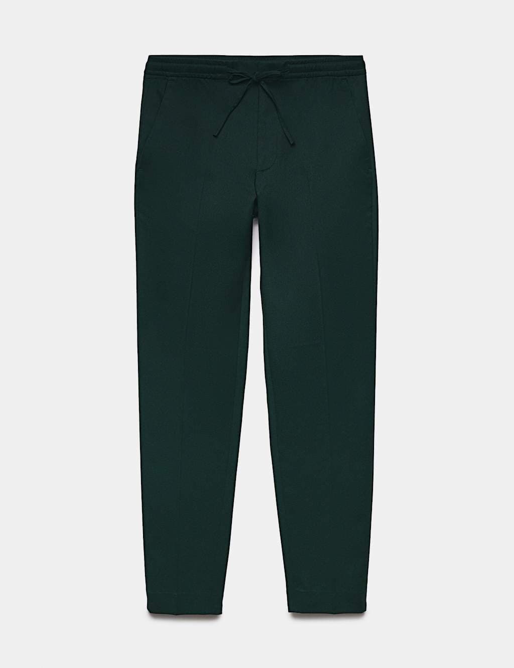 Marks & Spencer M&S Tapered Fit Elasticated Trousers Dark Evergreen