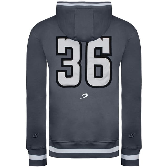 BoxRaw BoxRaw Men's Teddy Atlas Long Sleeve Charcoal Pullover Hoodie in Grey - 2