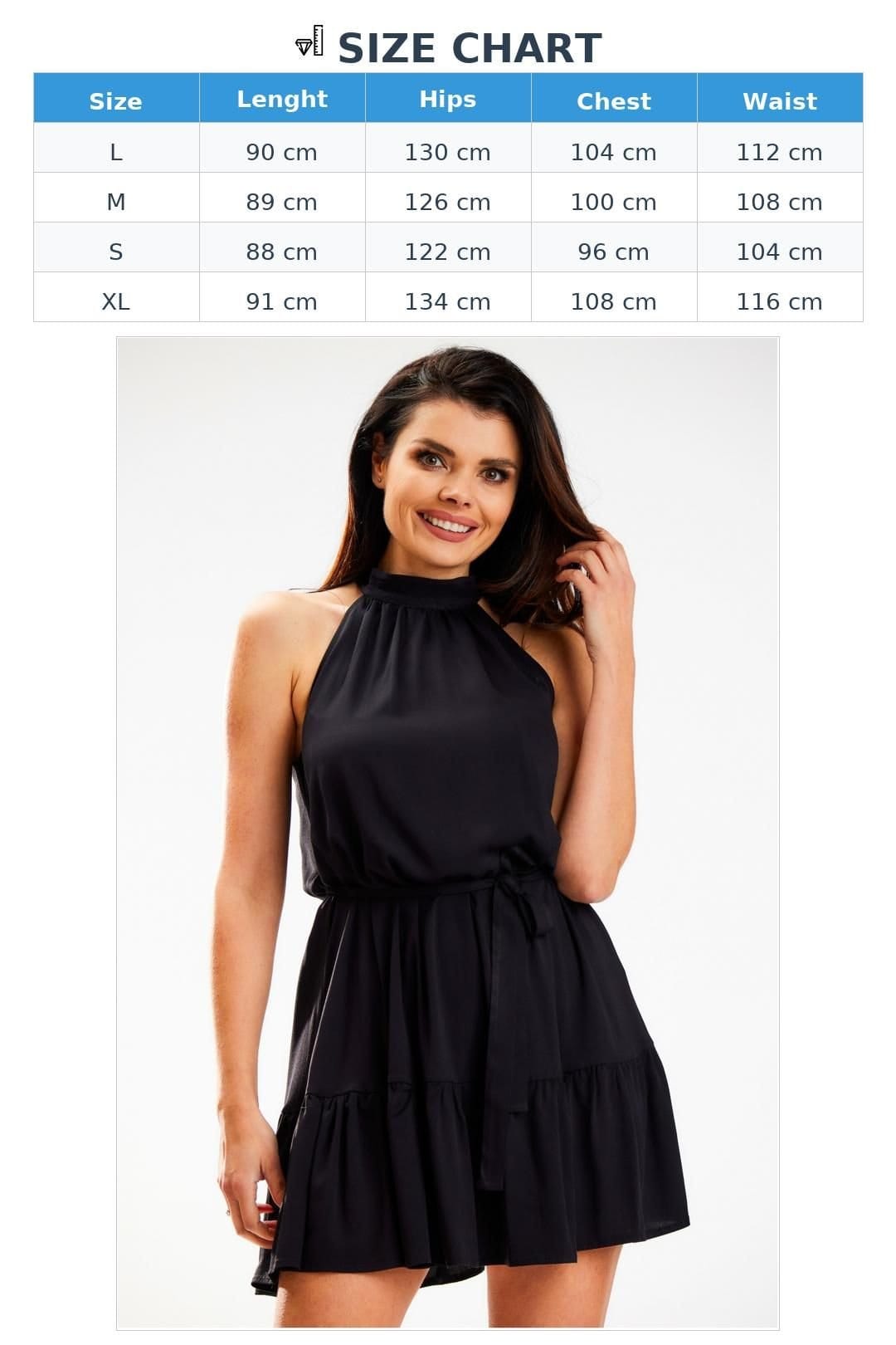 Love Lace Love Lace Women's Loose Flared Dress with Tie Waist Collar in Black - 4