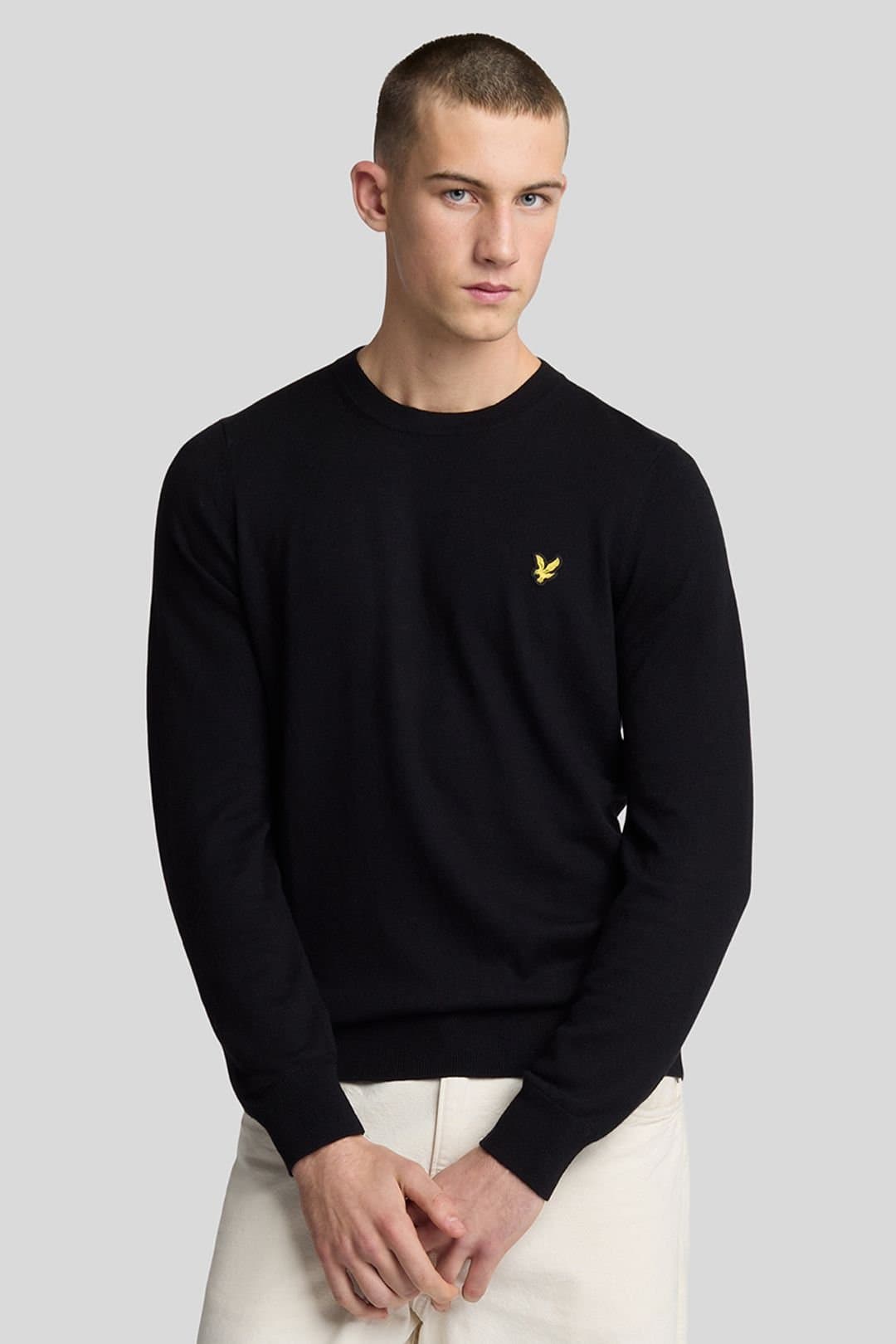 Lyle & Scott Lyle & Scott Men's Cotton Merino Crew Neck Jumper Jet Black