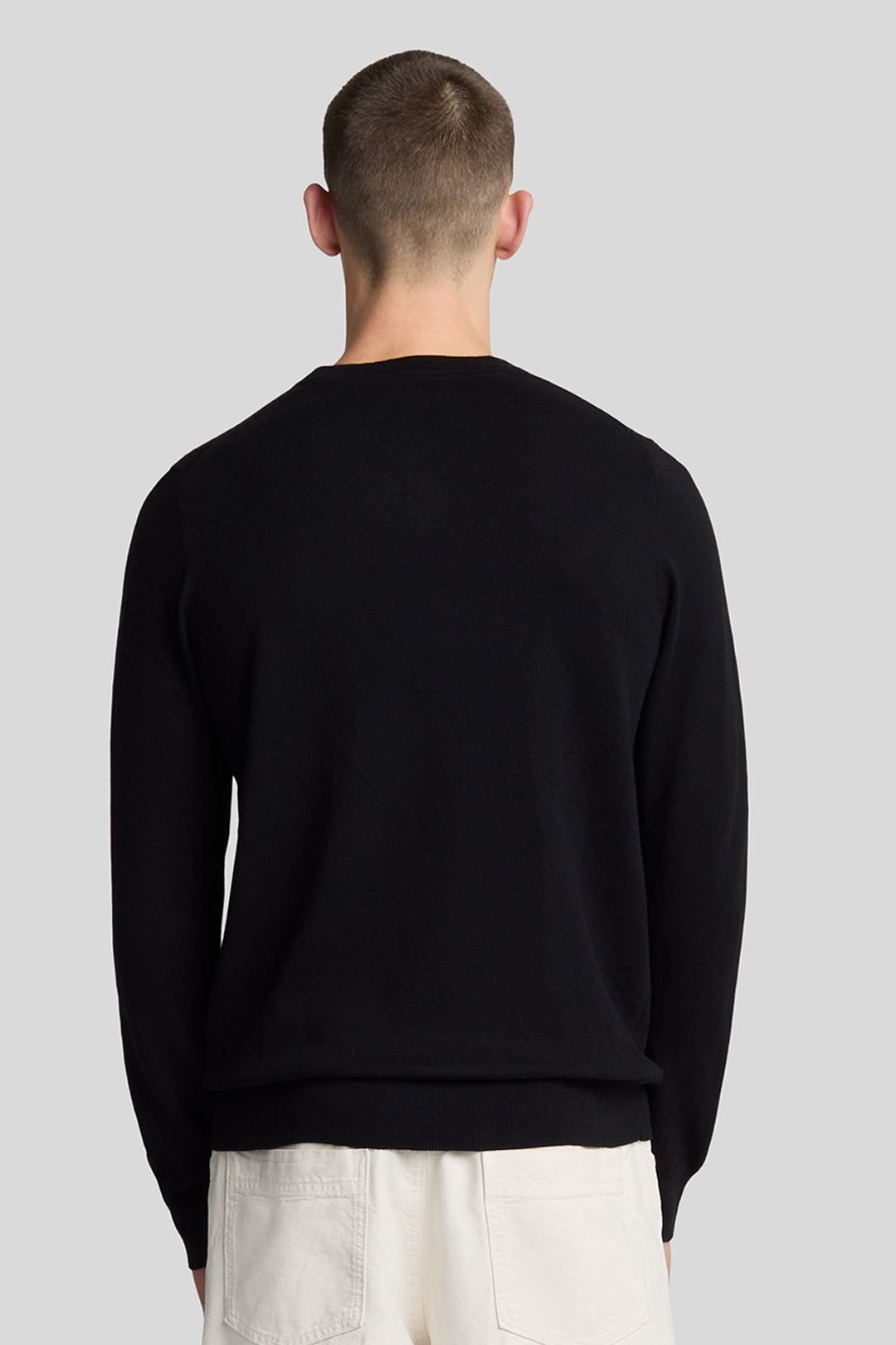 Lyle & Scott Lyle & Scott Men's Cotton Merino Crew Neck Jumper Jet Black - 3