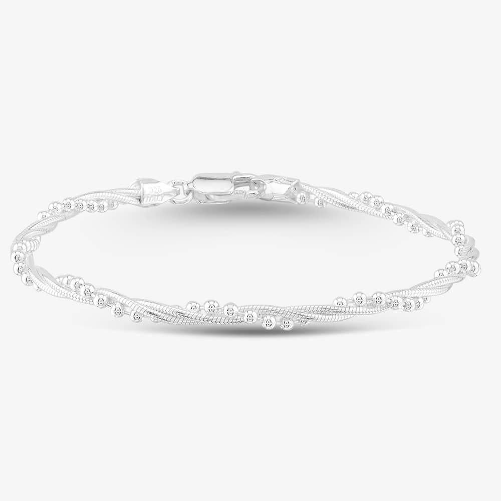 T.H.Baker T.H.Baker Women's Sterling Silver 18cm Ball & Snake Chain Bracelet 8.20.4561