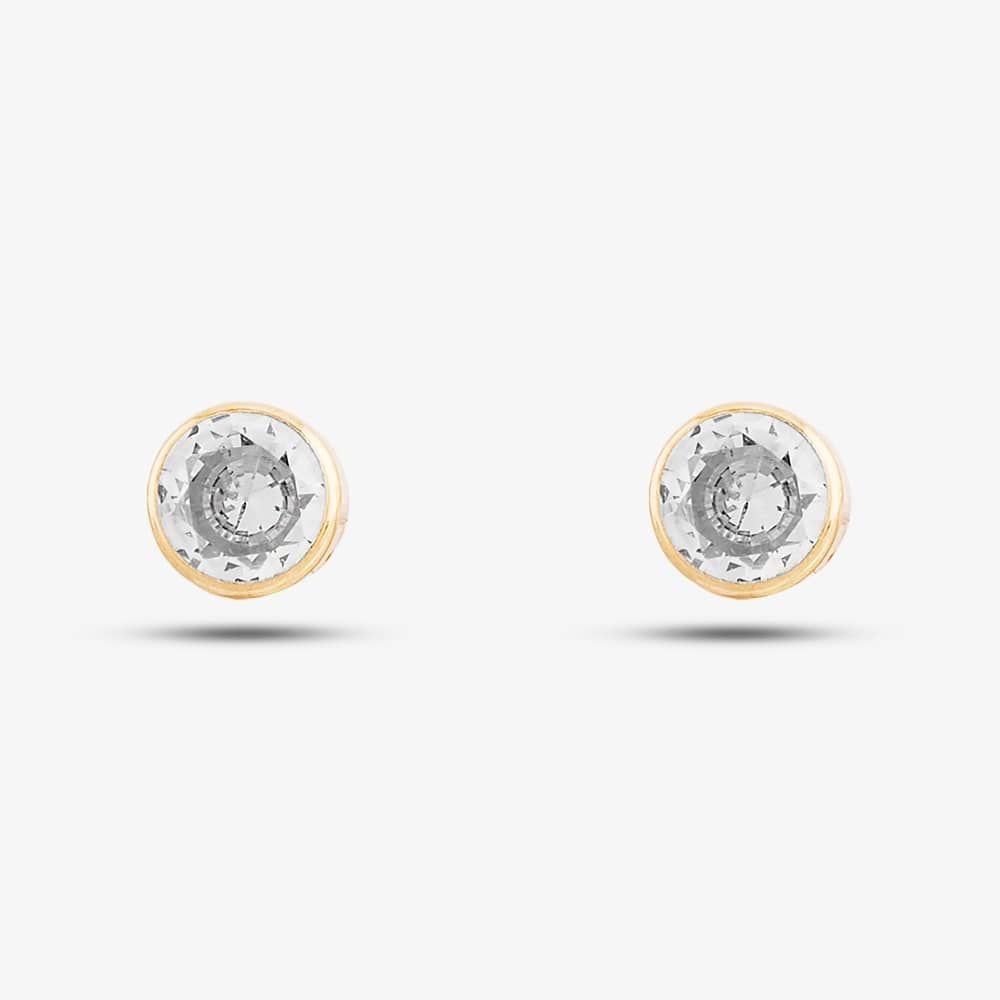 T.H.Baker T.H.Baker Women's 9ct Yellow Gold Cubic Zirconia Stud Earrings 1.57.9949 - 3