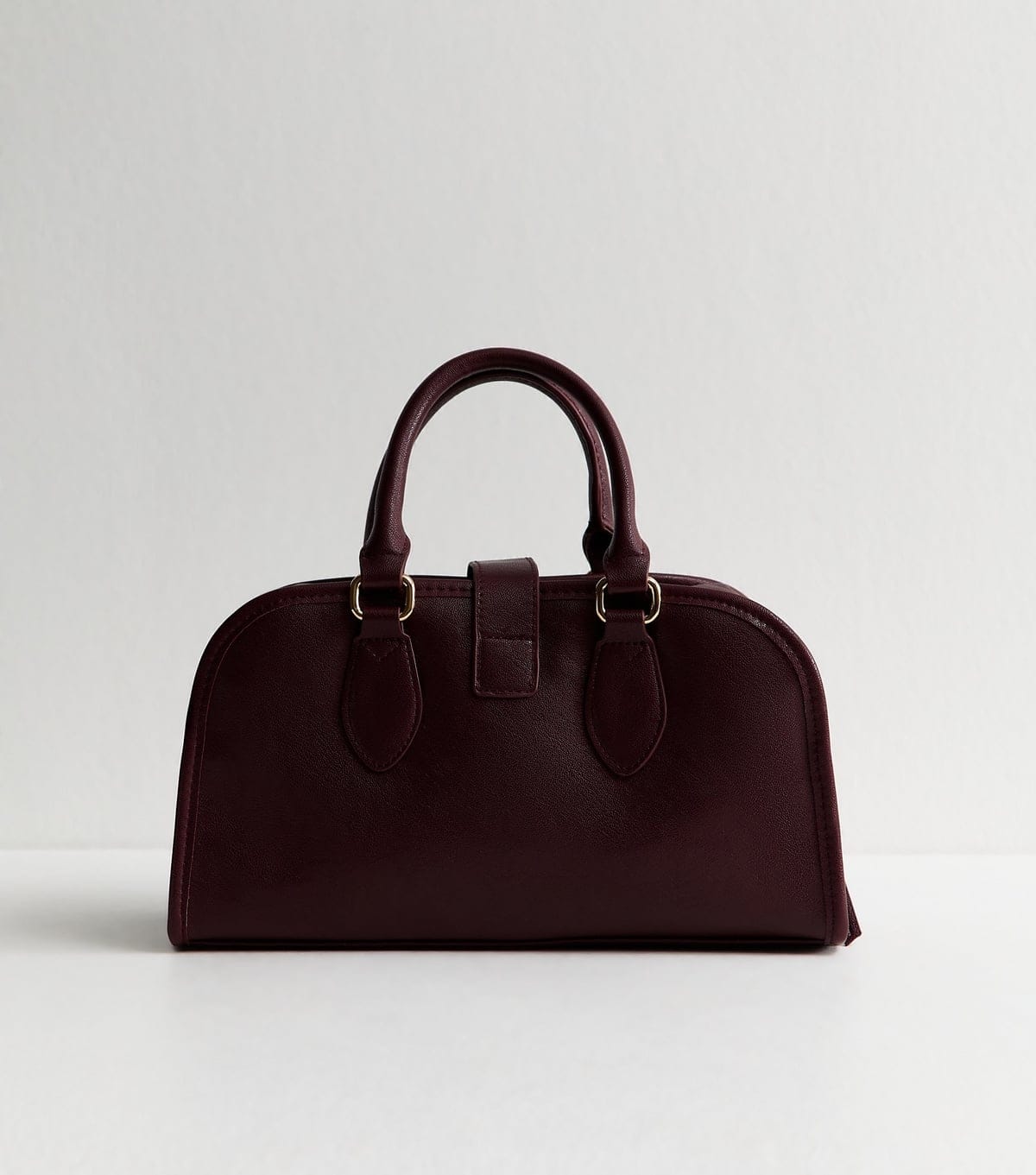 New Look Dark Burgundy Faux Leather Charm Detail Bowler Bag New Look - 4