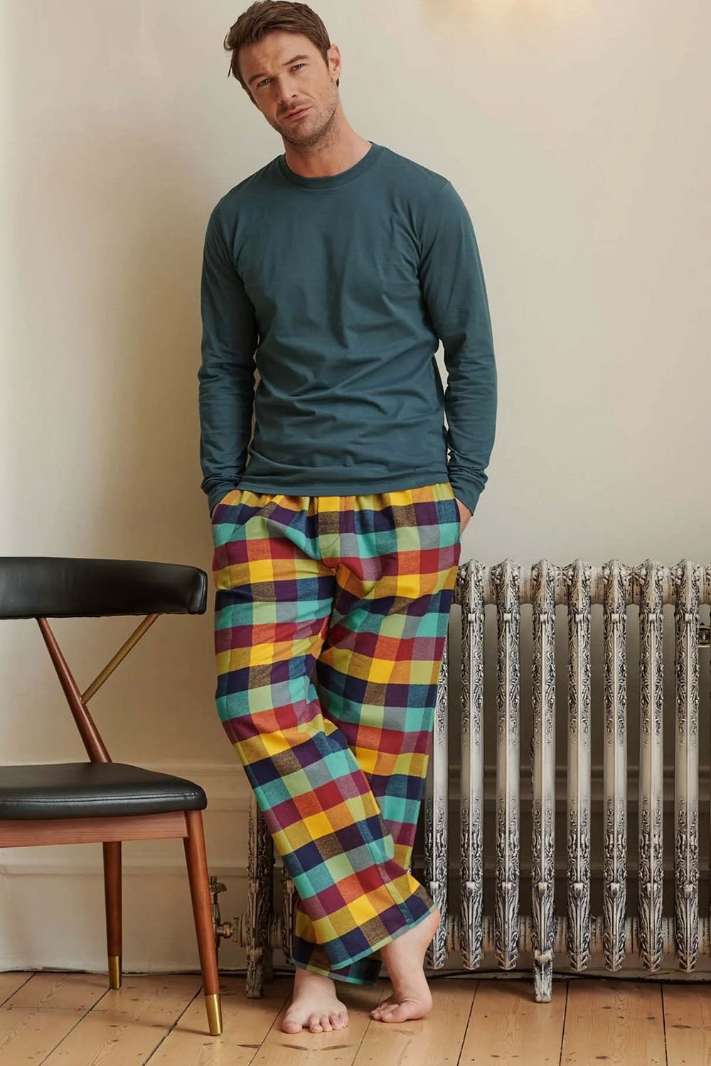 British Boxers British Boxers Men's 'Edinburgh' Check Brushed Cotton Pyjama Trousers - 4