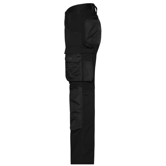 James and Nicholson James and Nicholson Men's Stretch Plain Slim Work Trousers in Black - 3