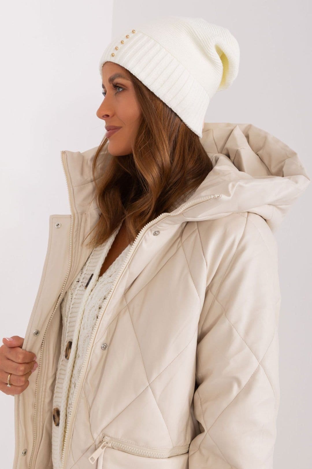 Love Lace Love Lace Women's Beanie with Adjustable Fit & Breathable Fabric in White - 4