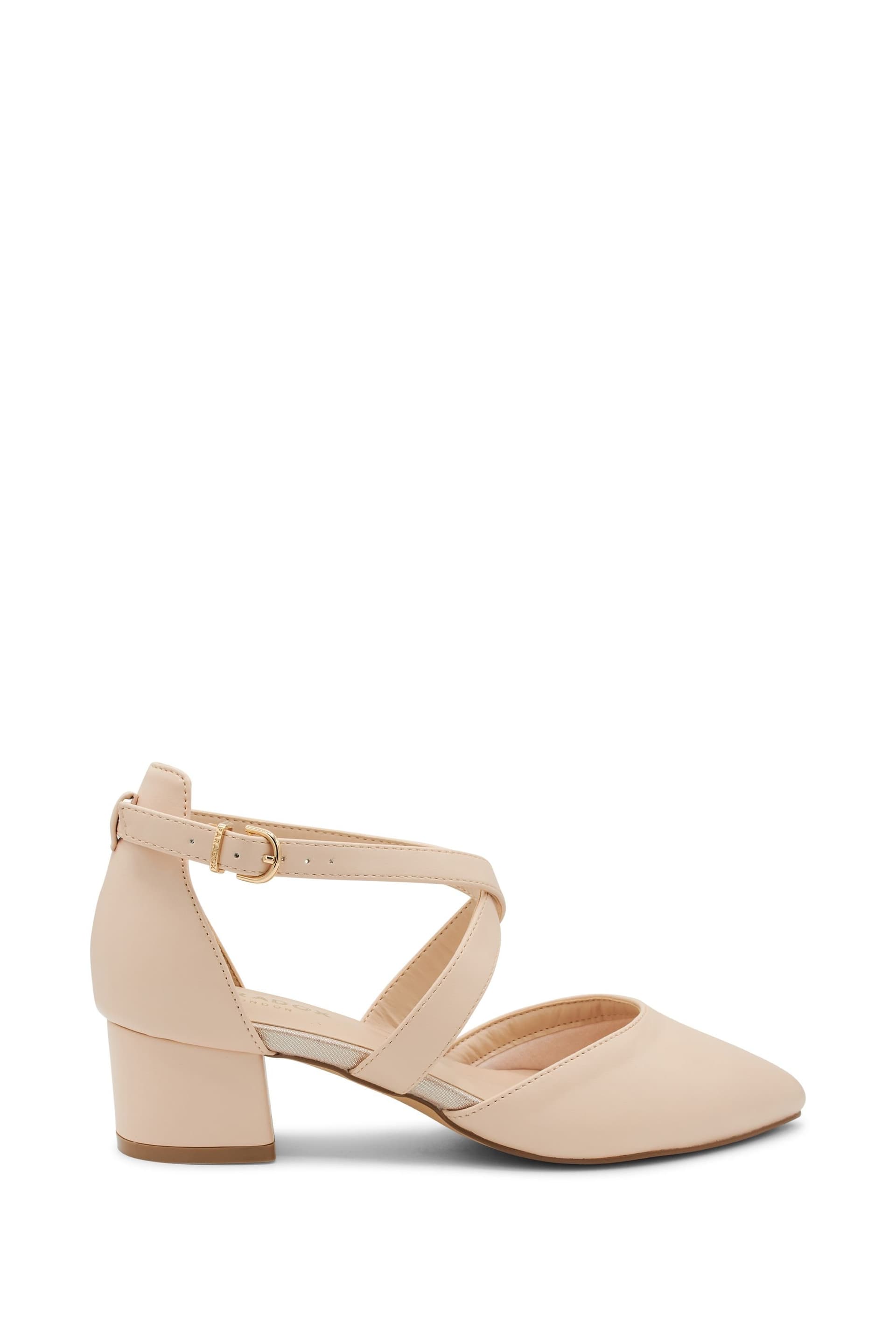 Paradox London Paradox London Women's 'Fran' Wide Fit Low Block Heel Court Shoe in Nude