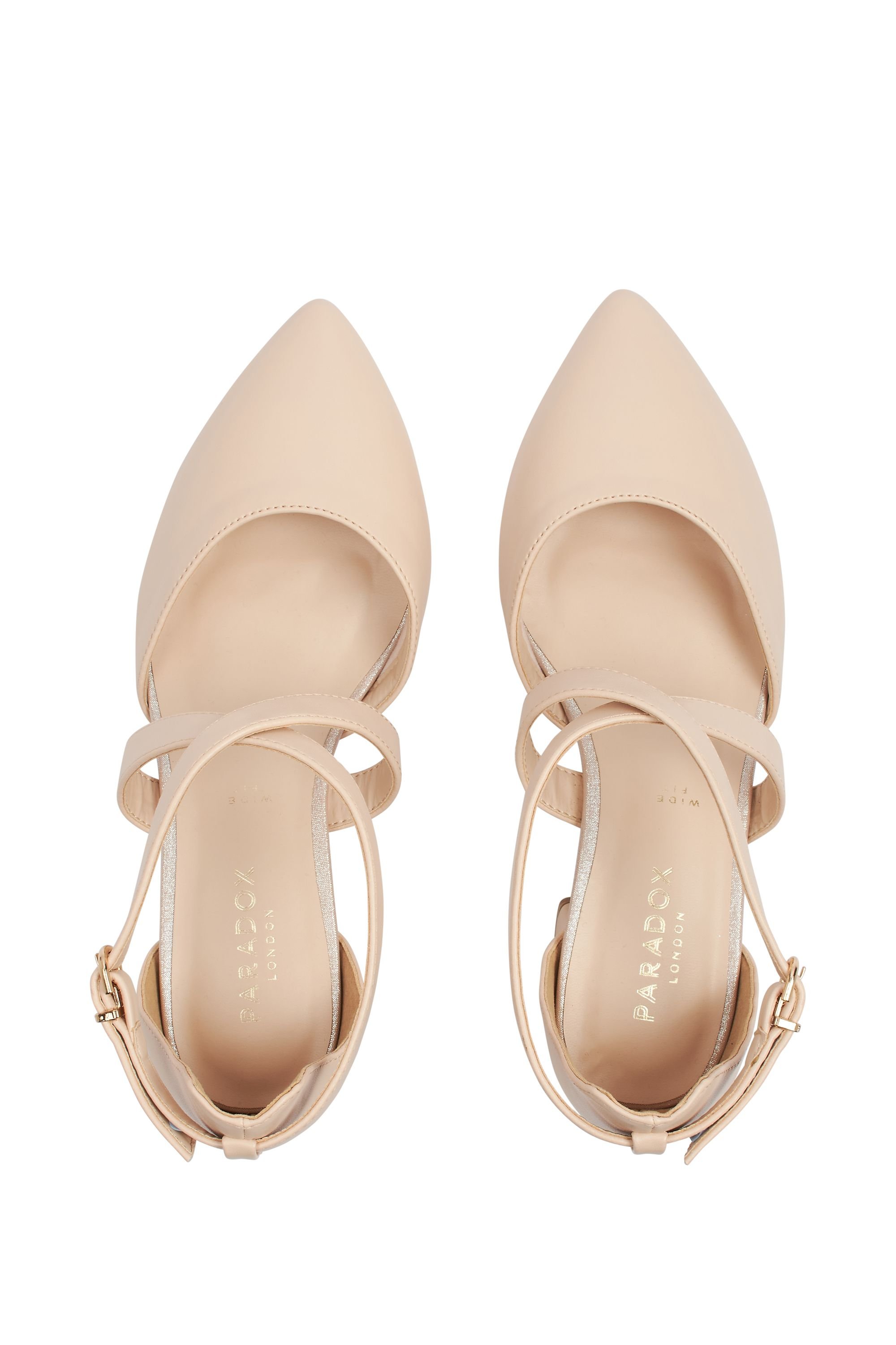 Paradox London Paradox London Women's 'Fran' Wide Fit Low Block Heel Court Shoe in Nude - 3
