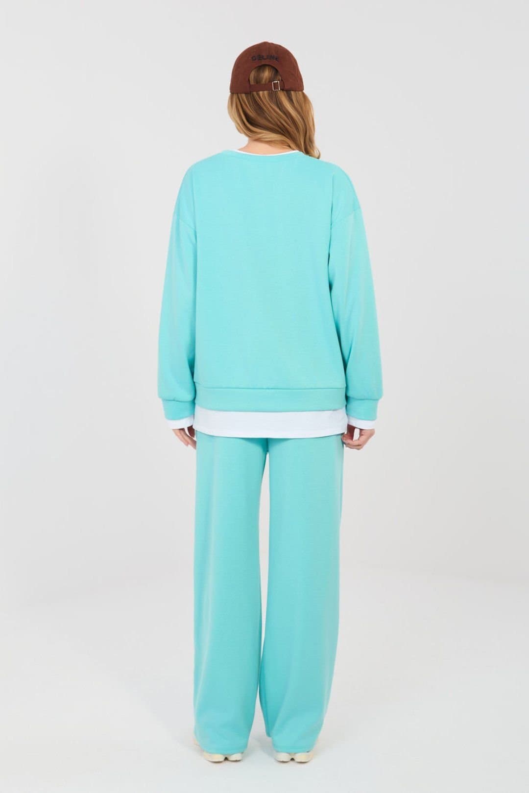 Love Lace Love Lace Women's Casual Minimal Tracksuit Set with Pockets Style 224667 in Turquoise