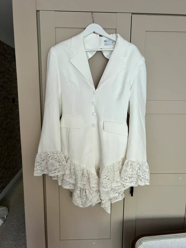 ASOS ASOS luxe bridal white play suit 16