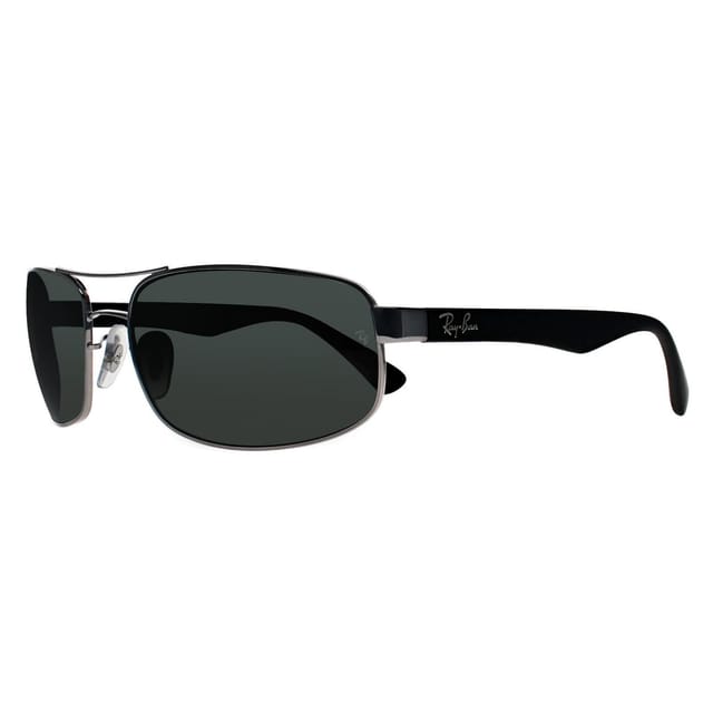 Ray-Ban Ray-Ban Men's Rectangle Gunmetal Green 3445 Sunglasses in Grey - 2