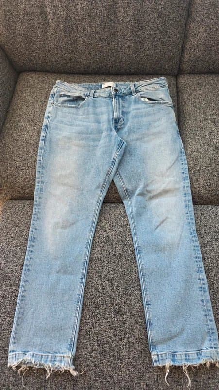 ASOS Design asos design light wash cropped jeans w34 l30 raw hem(4719)