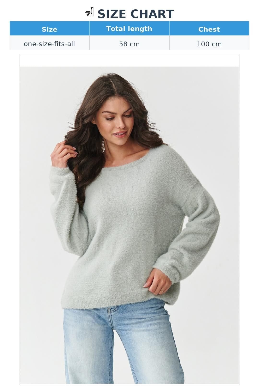 Love Lace Love Lace Women's Polyamide Fuzzy Sweater Boat Neck in Grey - 4