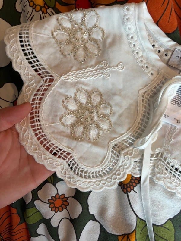 Never Fully Dressed Never fully dressed embellished beaded Peter pan white collar