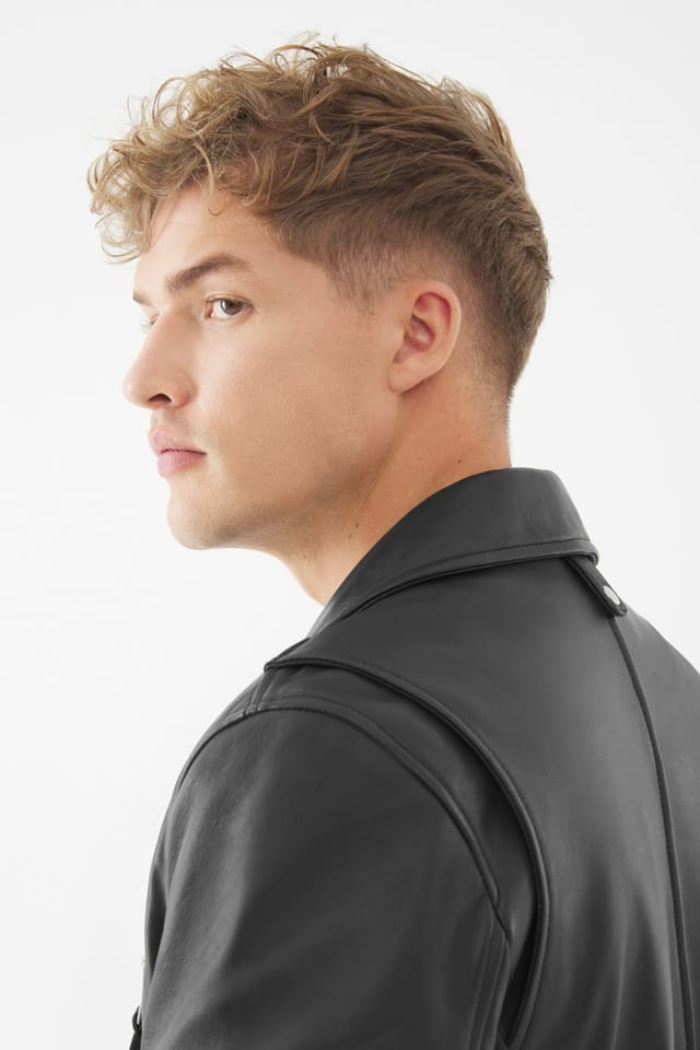 Bolongaro Trevor Bolongaro Trevor Men's Real Leather Jake Biker Jacket in Black - 3