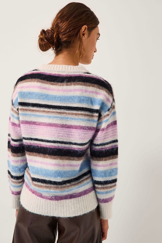 Monsoon Monsoon Women's Sylvie Stripe Jumper Ivory - 2