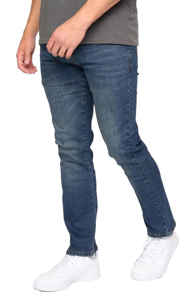 Bewley&Ritch Bewley&Ritch Men's Newbury Straight Washed Jeans in Dark Blue - 2