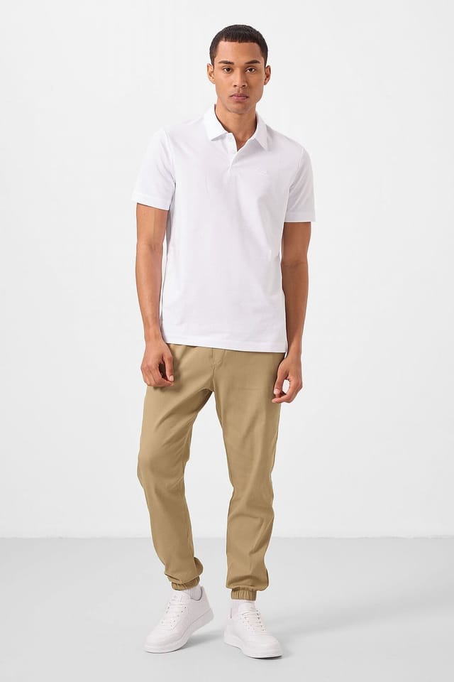 Tommy Life Tommy Life Men's Cotton Elastane Polo T-Shirt in White - 3