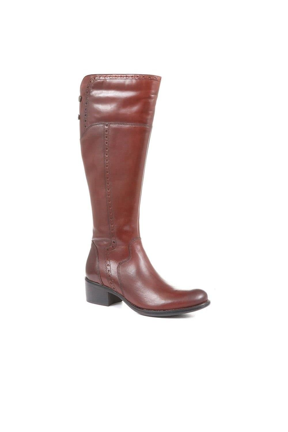 Jones Bootmaker Jones Bootmaker Women's Rachel Medium Calf Fit Leather Rider Boots in Tan