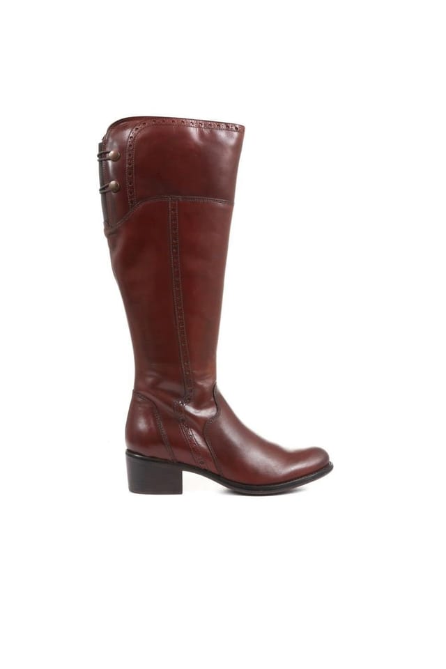 Jones Bootmaker Jones Bootmaker Women's Rachel Medium Calf Fit Leather Rider Boots in Tan - 2